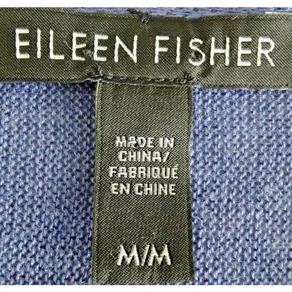 Eileen Fisher M Sweater Light Blue Lavender 3/4 Sleeve Tencel Blend Size Medium - Picture 4 of 7